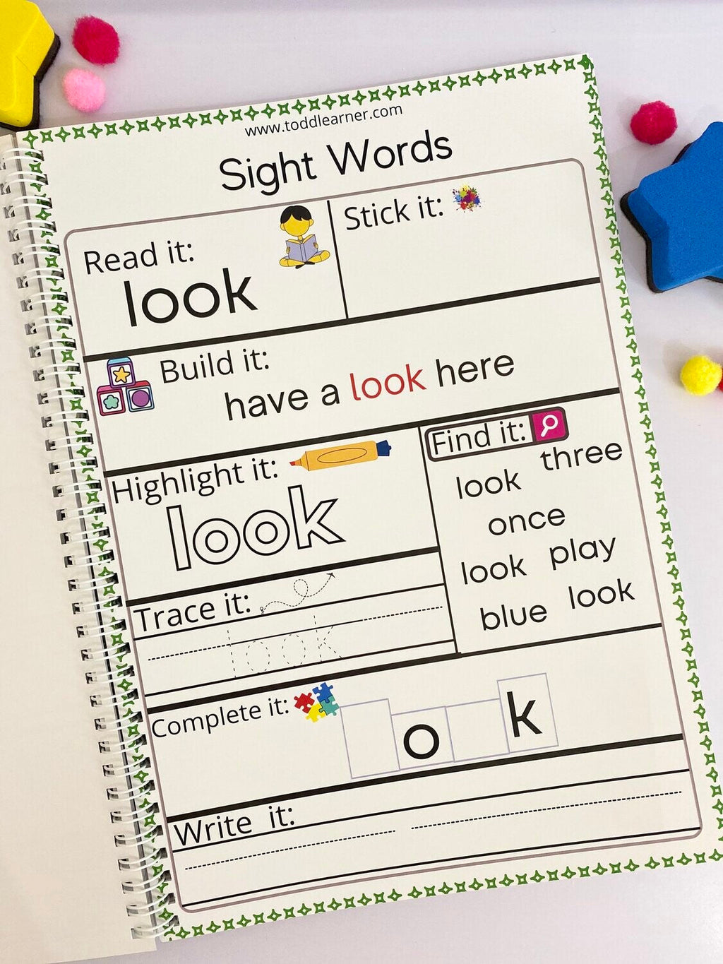 Deals @199 - English Sight Words Practice Book for Kids: Build Early Reading and Writing Skills