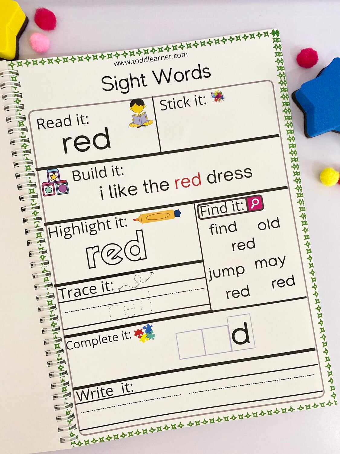 Deals @199 - English Sight Words Practice Book for Kids: Build Early Reading and Writing Skills