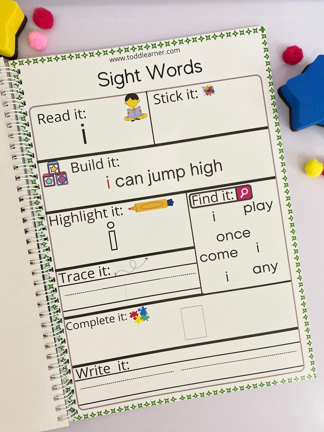 Deals @199 - English Sight Words Practice Book for Kids: Build Early Reading and Writing Skills