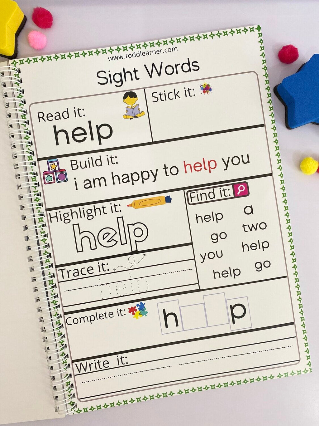 Deals @199 - English Sight Words Practice Book for Kids: Build Early Reading and Writing Skills