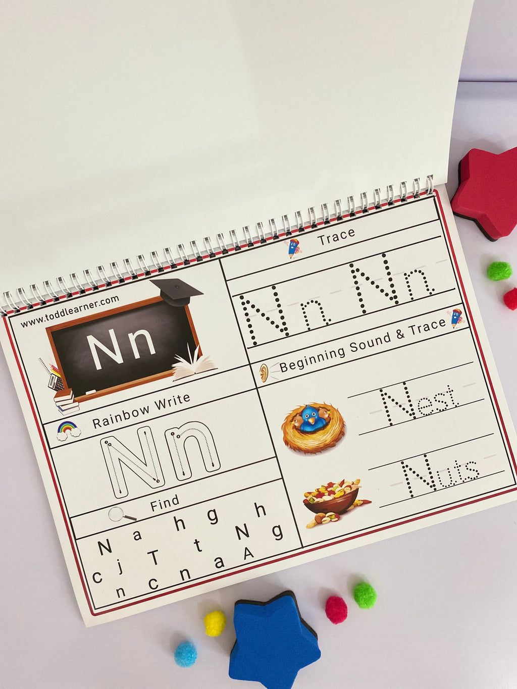 Rewritable English Letters, Numbers and Alphabet Writing Practice Book