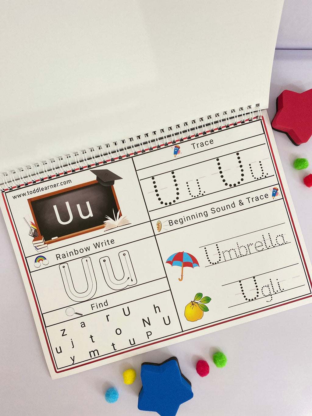 Rewritable English Letters, Numbers and Alphabet Writing Practice Book