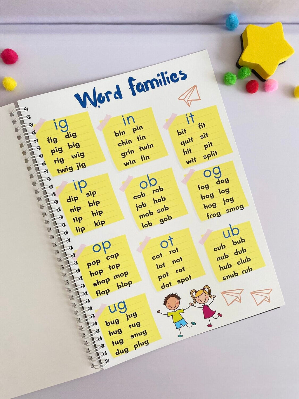 Word Families Learning Book for Kids: Build Early Reading and Phonics Skills