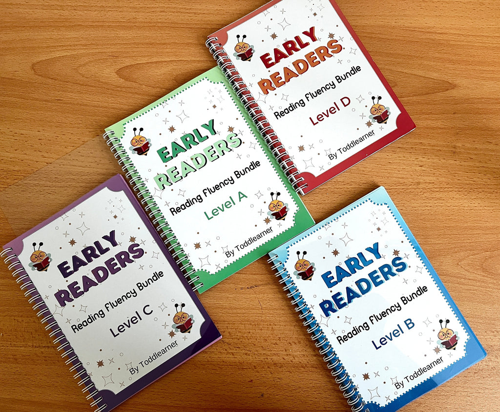 English Early Readers Reading Fluency Books for Kids. 4 Levels