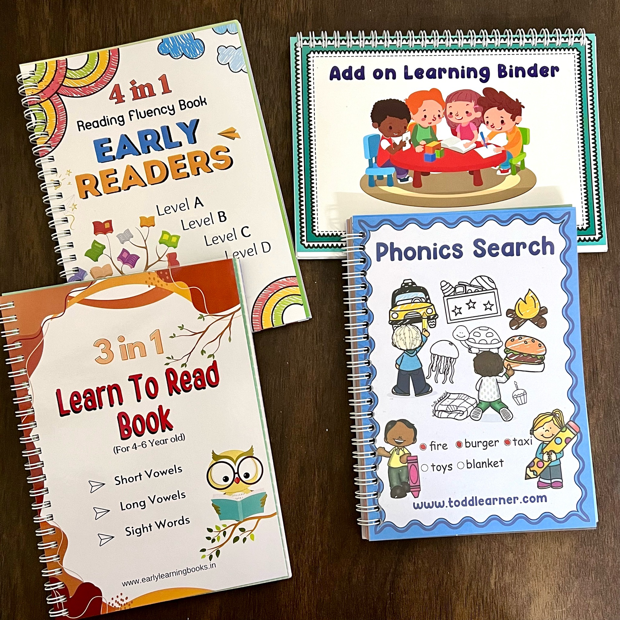 The Early Learning Kindergarten Books Bundle for Kids. Set of 4 essential reading books.(Value Pack)