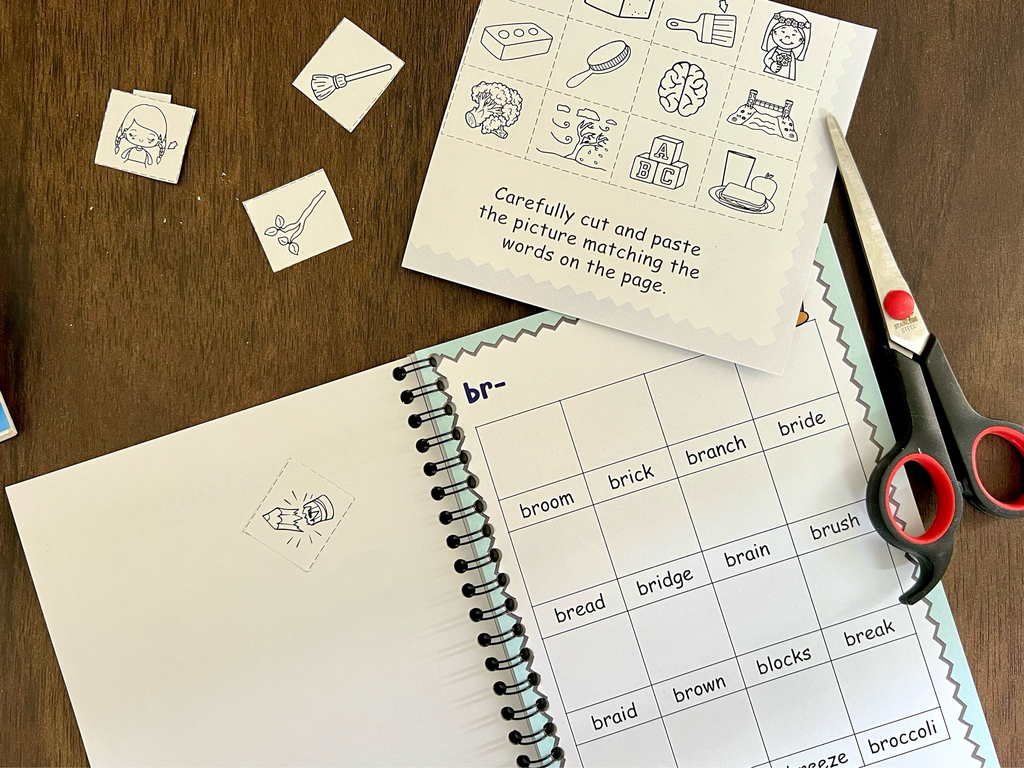 Phonics Learning Set for Kids. Includes 6 phonics cut and paste books. Value Pack