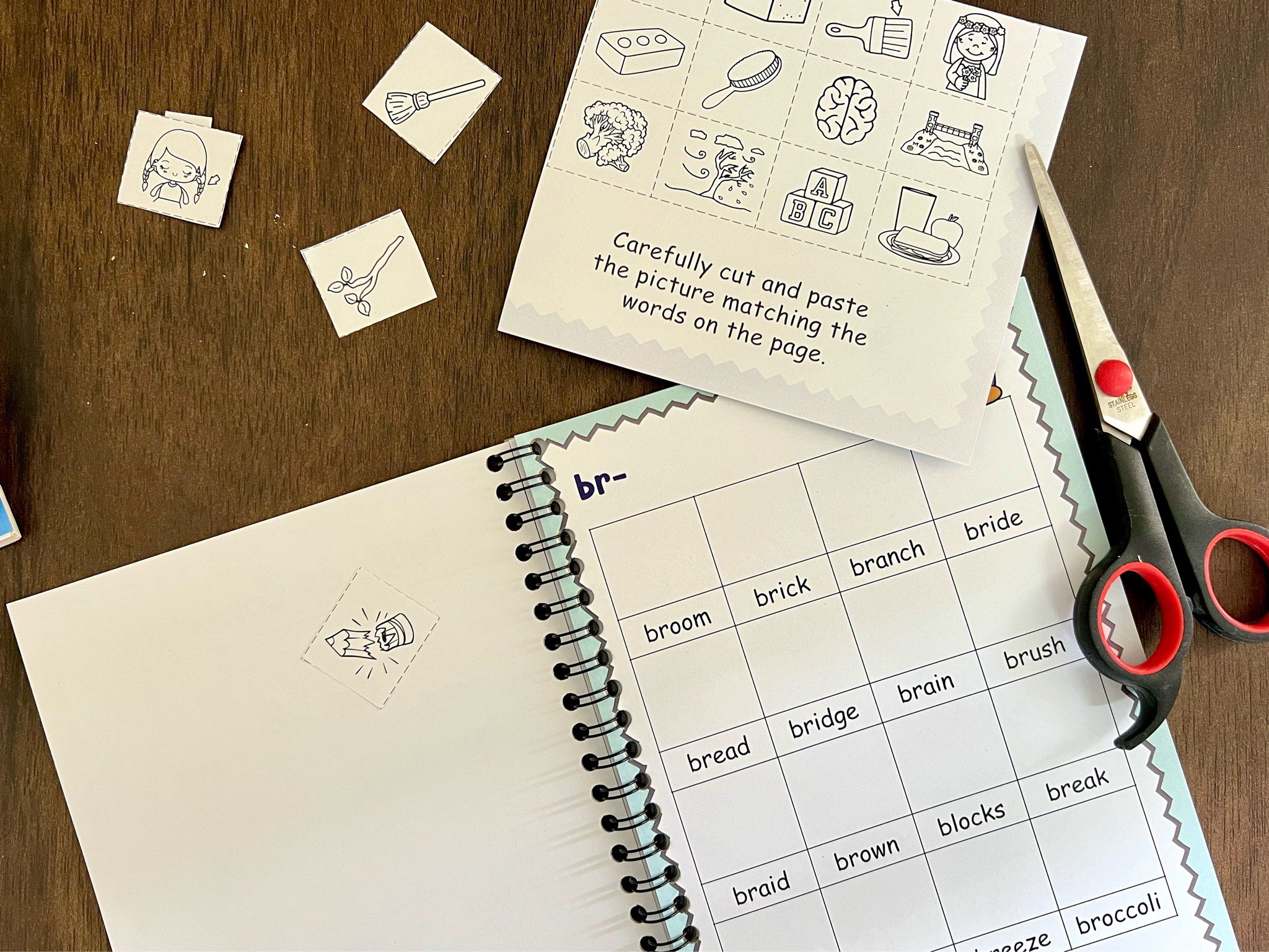 Phonics Learning Set for Kids. Includes 6 phonics cut and paste books. Value Pack