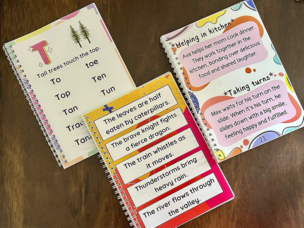 Reading Practice Bundle For Kids. Set of 3 Books. Words , Sentences and Passages