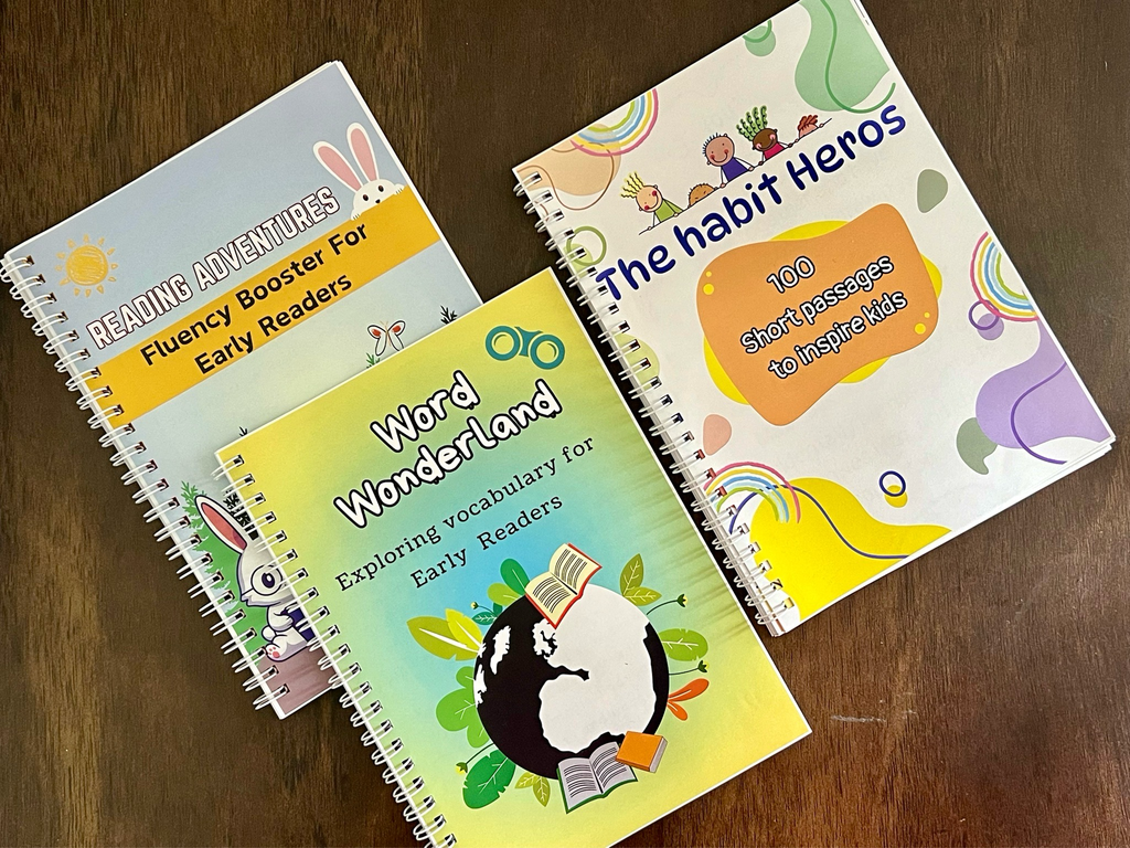 Reading Practice Bundle For Kids. Set of 3 Books. Words , Sentences and Passages