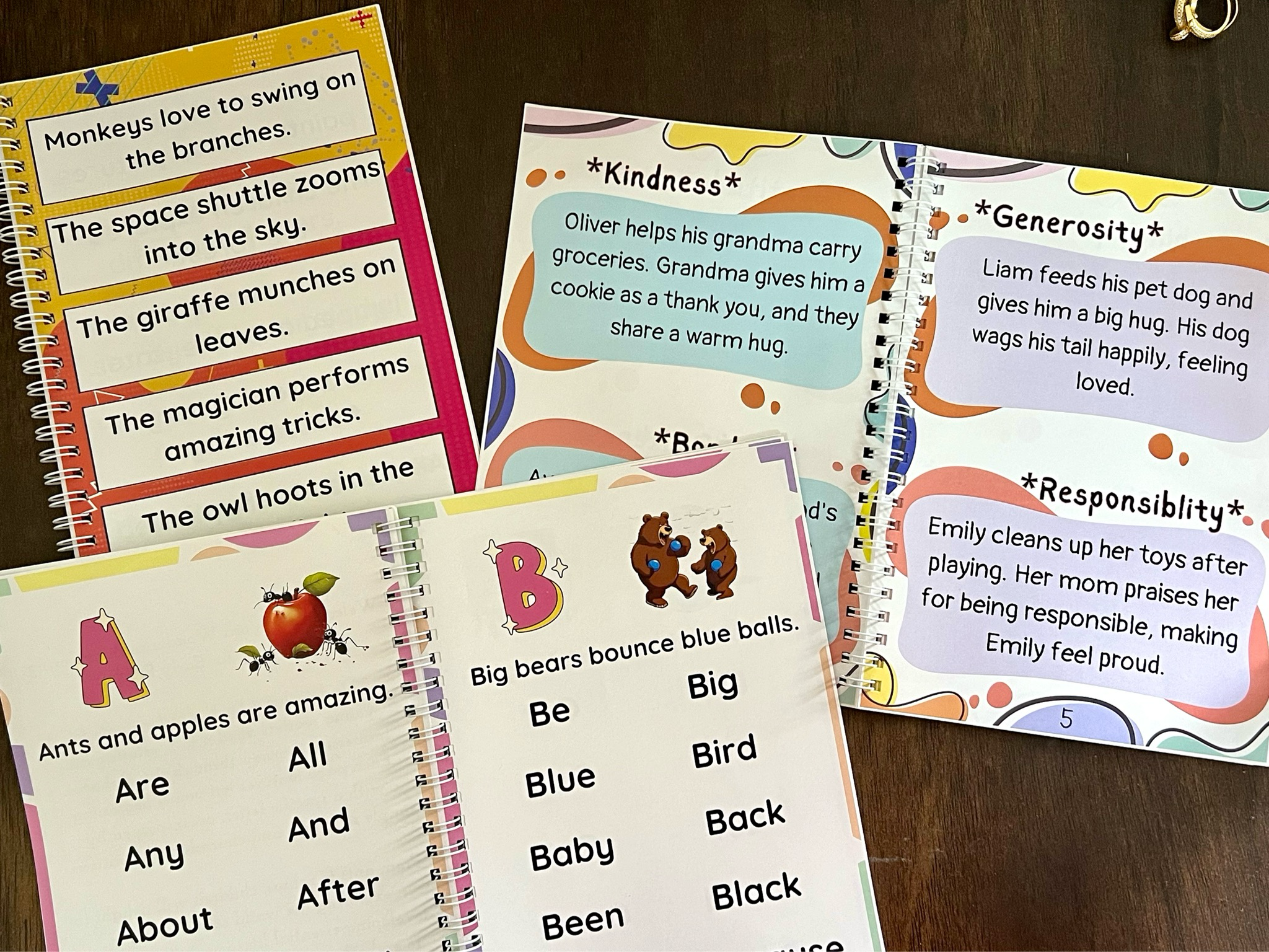 Reading Practice Bundle For Kids. Set of 3 Books. Words , Sentences and Passages