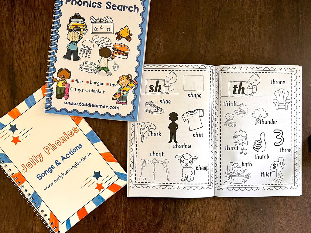 Phonics Learning Bundle for Kids. Set of 3 Books.