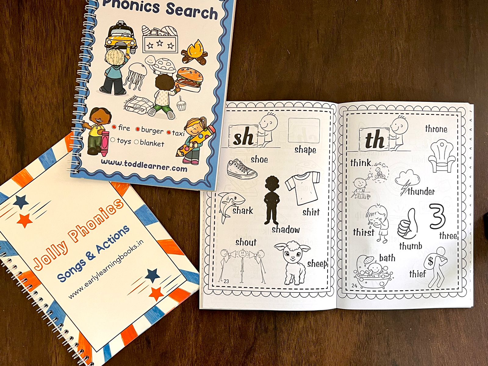 Phonics Learning Bundle for Kids. Set of 3 Books.