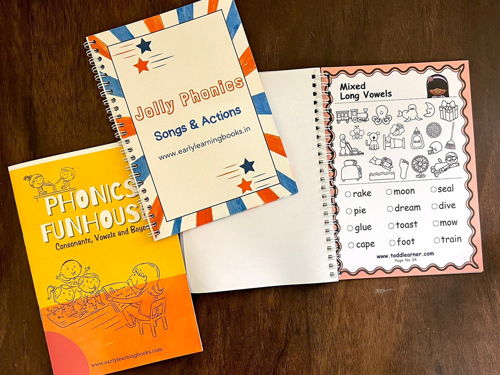 Phonics Learning Bundle for Kids. Set of 3 Books.