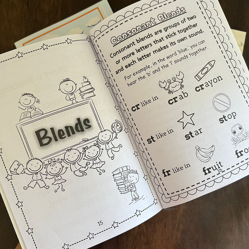 Reading Ready Bundle for Kids. Set of 3 Books ( Grammar Book , Phonics Book , Reading Book)