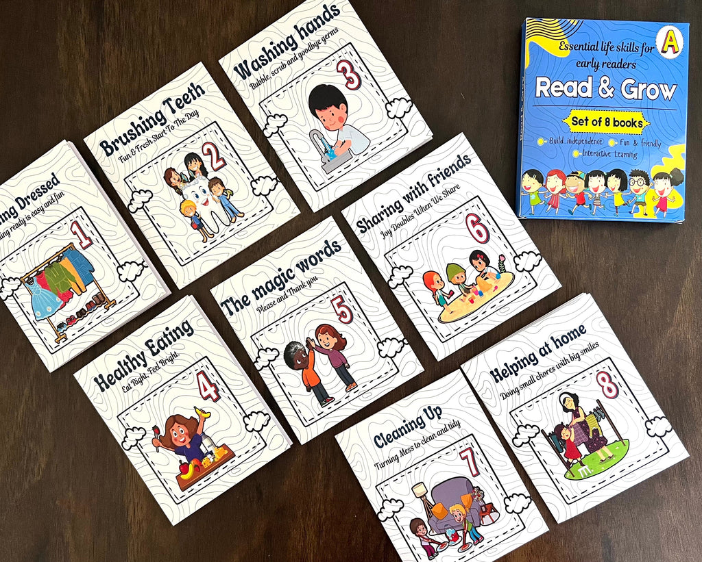 Deals @149 - Read and Grow. Set of 8 English Reading Pracitce Books and Habit Building Books. Suitable for 4-8 Years