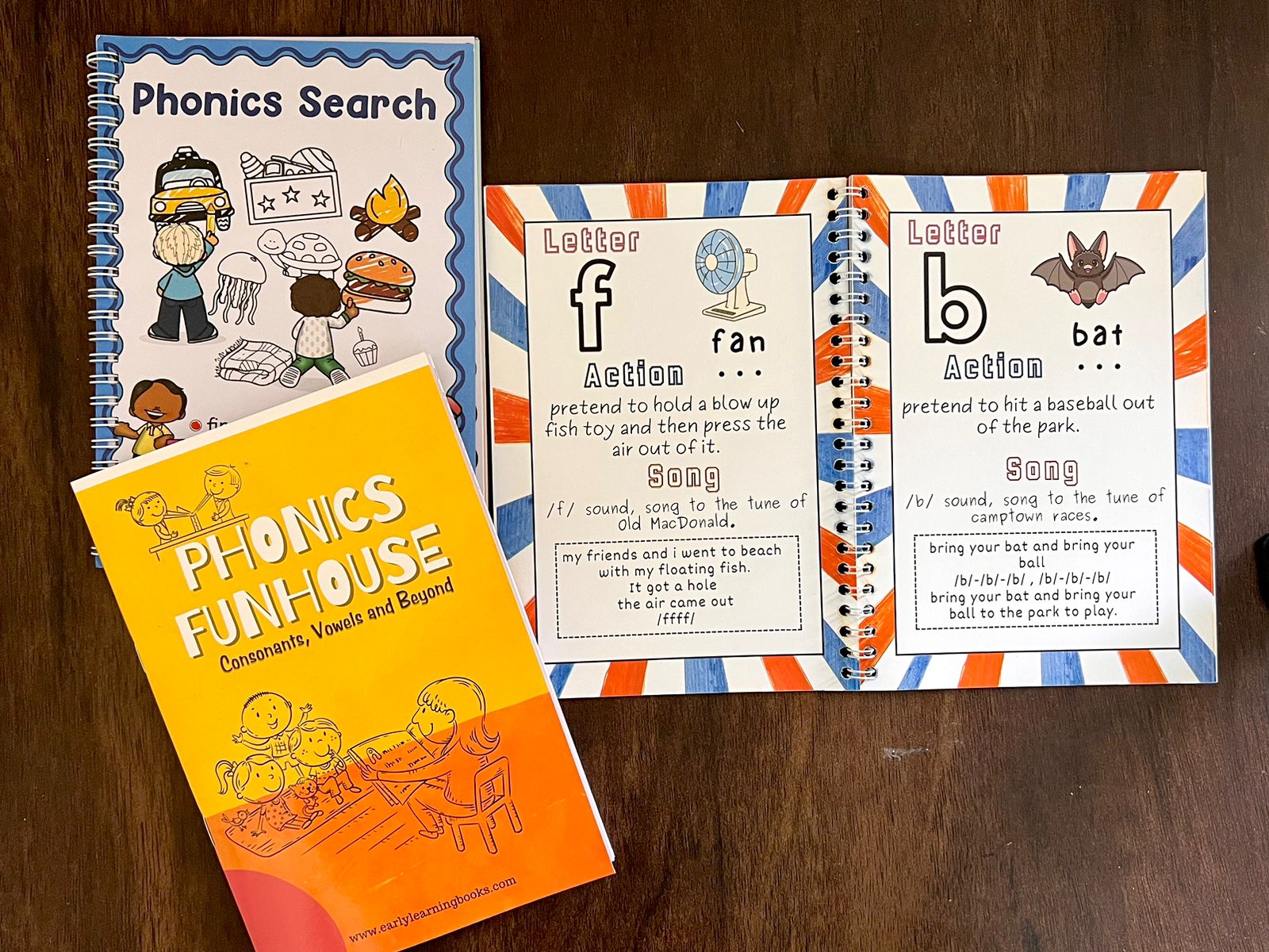 Phonics Learning Bundle for Kids. Set of 3 Books.